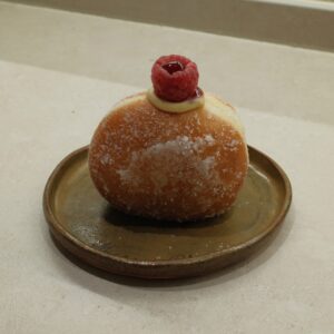Raspberry Custard Bomboloni