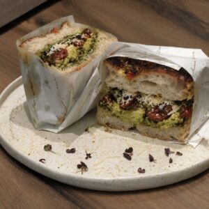 Cheesy Avocado Focaccia Sandwich